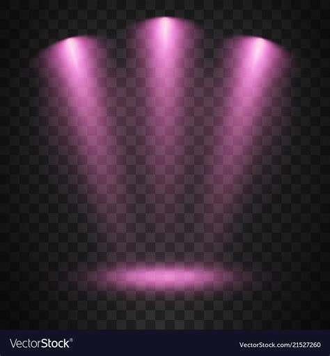 Purple Spotlights On Transparent Background Vector Image