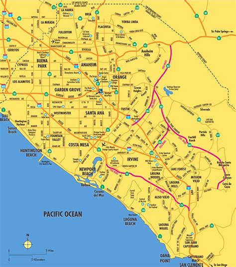 Map California Orange County Topographic Map Of Usa With States