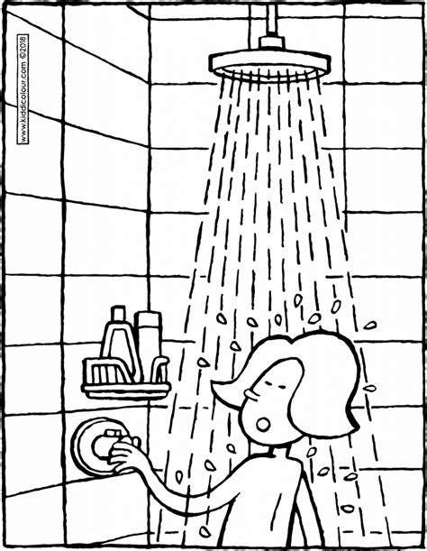 Bathroom Shower Coloring Pages Segar Ceria