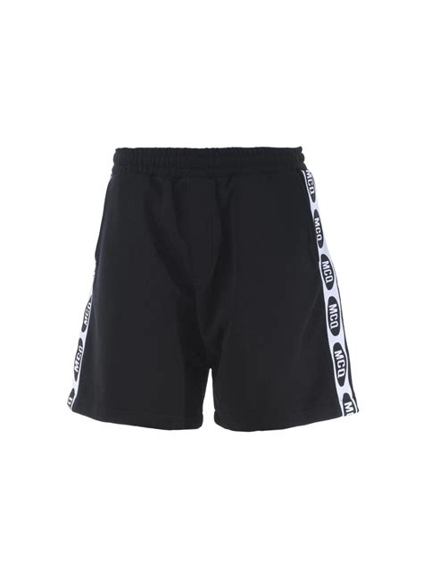 Mcq Black Cotton Shorts With Branded Bands For Men Lyst