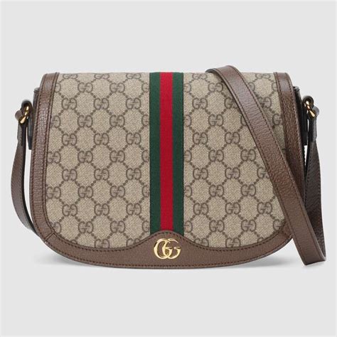 Gucci Gg Women Ophidia Gg Small Shoulder Bag In Beigeebony Gg Supreme