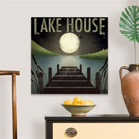 Lake House Canvas Wall Art Print Moon And Stars Home Decor Ebay