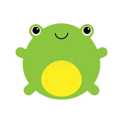 Cute Frog Smiling Kawaii Style Frog Drawing Baby Frog Looking Curious