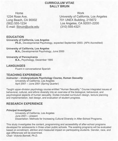 The curriculum vitae template includes some instructions pertinent to various sections as well as sample publications and references. Curriculum Vitae Cv Samples | Fotolip.com Rich image and ...