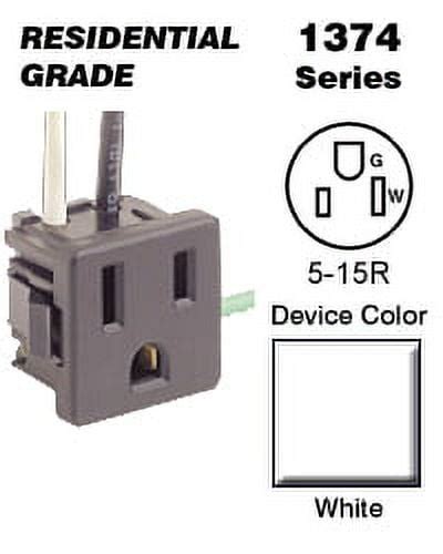 Leviton 1374 1w Snap In Panel Mount Receptacle Commercial Grade 5 15r