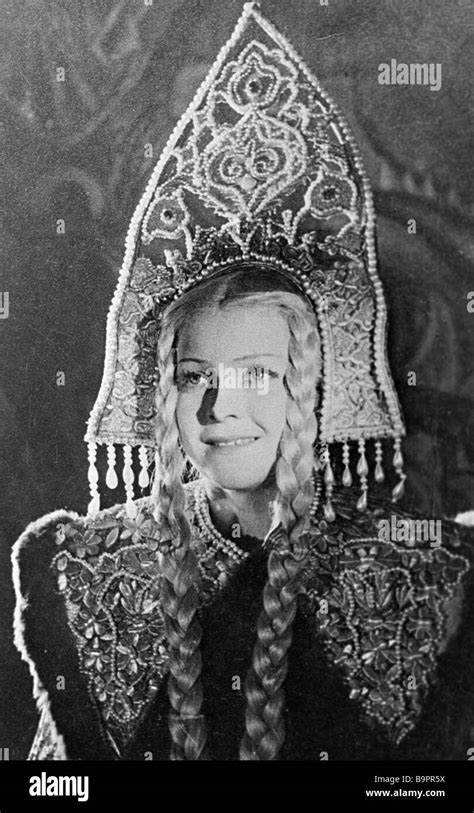 Actress Lyudmila Tselikovskaya As Tsarina Anastasia In Film Ivan The