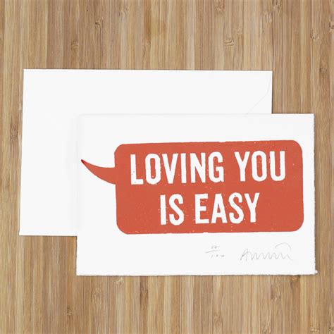 Limited Edition Loving You Is Easy Card By Oakdene Designs
