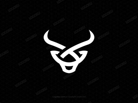 White Head Bull Logo Logoku