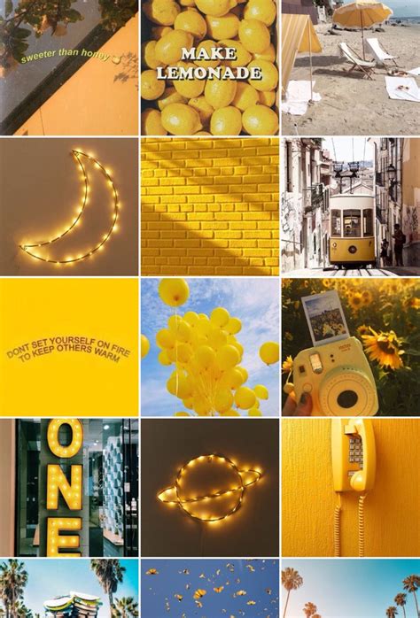 Boujee Aesthetic Wall Collage Kit Yellow Etsy