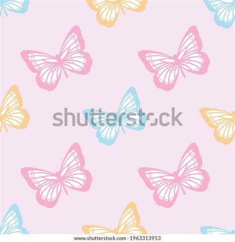 Vector Butterfly Seamless Repeat Pattern Design Stock Vector Royalty