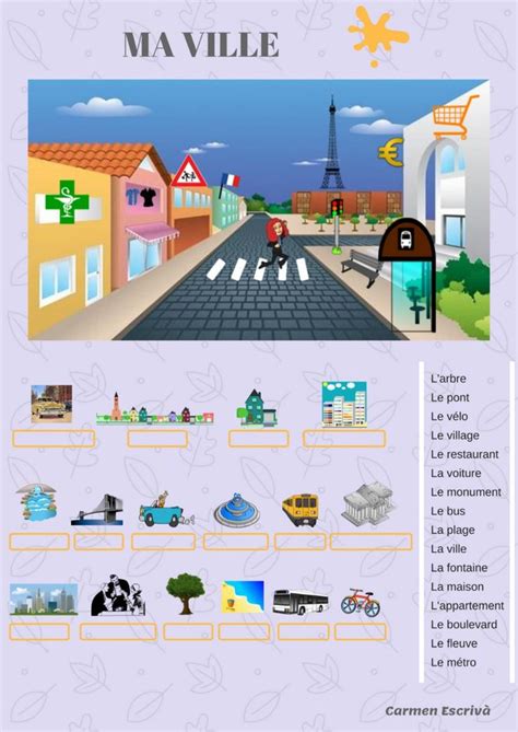 Ma Ville French Activities French Education French Teaching Resources
