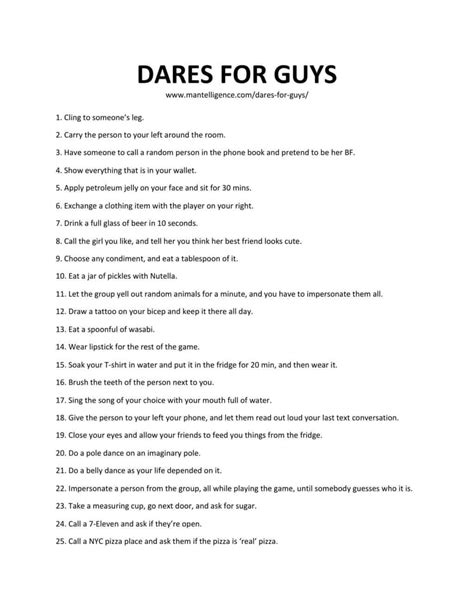 61 Best Dares For Guys This Is The Only List Youll Need In 2021 Dares For Guys Fun Dares