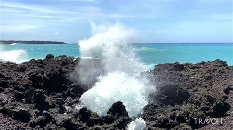 Waves Crashing Pacific Ocean Sounds Volcanic Rock Beach Maui