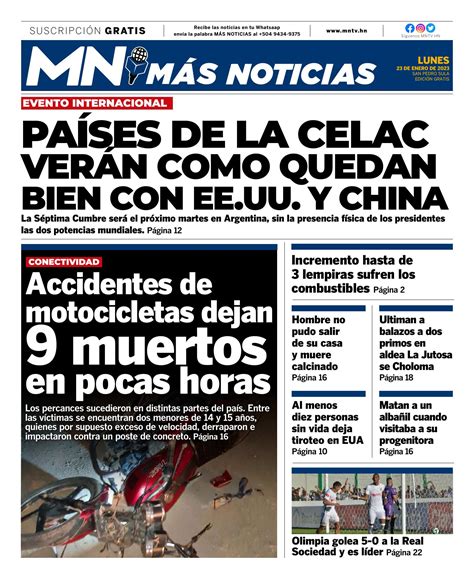 Mas Noticias Edicion Lunes 23 De Enero De 2023compressedpdf Docdroid