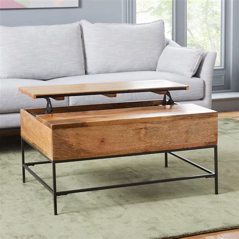 Zen's bamboo small coffee table square tatami storage with 2 cushion. Industrial Storage Pop-Up Coffee Table - Small (91 cm ...