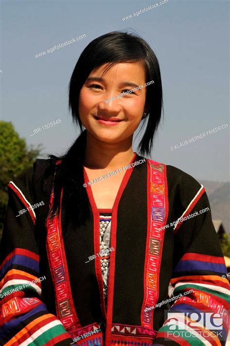Woman Of An Ethnic Minority In Traditional Costume Myanmar Burma