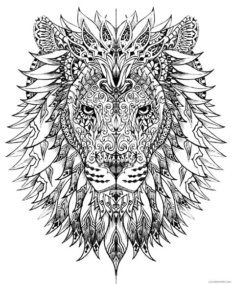 Lion Head Adult Coloring Pages Coloring4free Coloring4Free