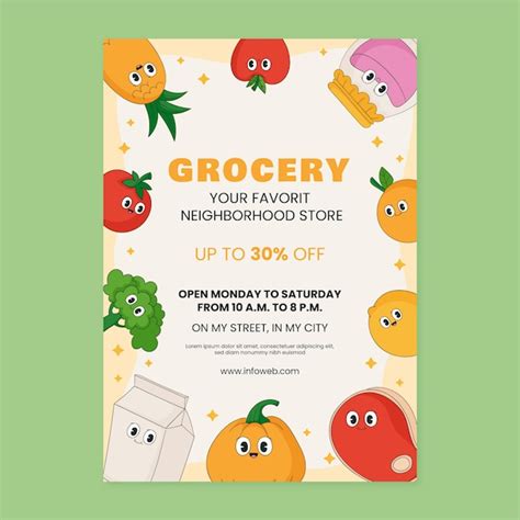 Free Vector Hand Drawn Grocery Store Poster