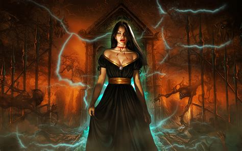 Dark Horror Women Fantasy Gothic Vampire Evil Sexy