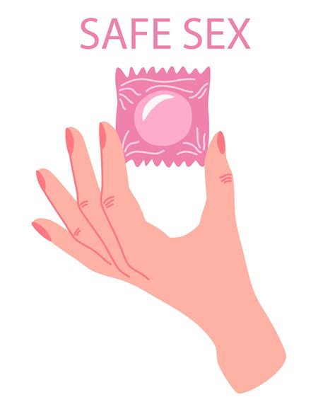 Womans Hand Holds Packed Condom Safe Sex Contraception Sexual
