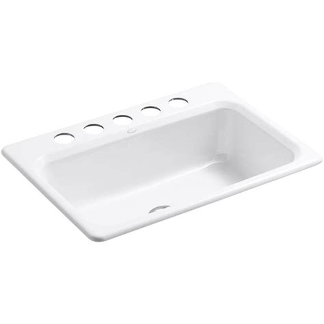 Kohler Bakersfield Undermount Cast Iron 31 In 5 Hole Single Basin