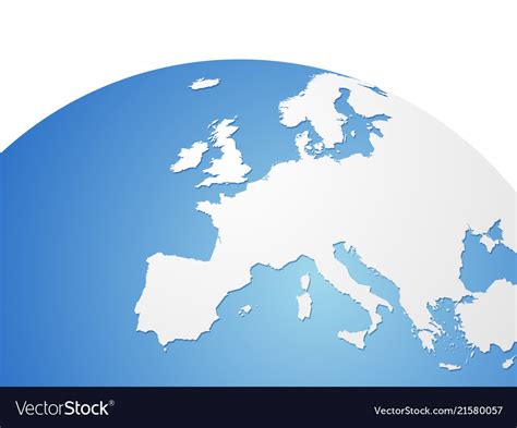 Europe Map On World Globe Royalty Free Vector Image