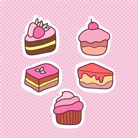 Premium Vector Hand Drawn Cake Doodle Illustrations