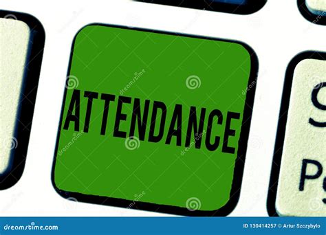 Handwriting Text Attendance Concept Meaning Going Regularly Being