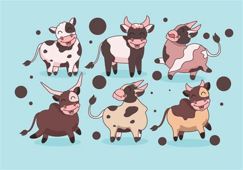 Super Cute Cattle Vector 207630 Vector Art At Vecteezy