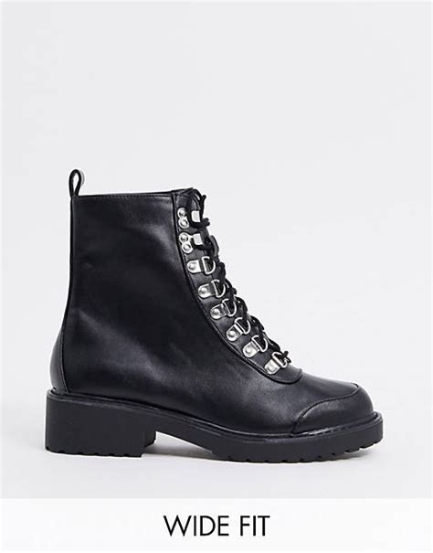 london rebel wide fit hiker boots in black asos