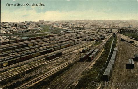 View Of Town And Railroad Yard South Omaha Ne
