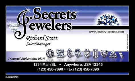 White jewelry business card design # 1901141. JEWELER BUSINESS CARD SAMPLE LAYOUT - Jewelry Secrets