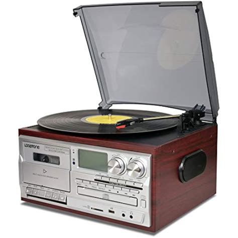 Vinyl Record Player 9 1 3 Speed Bluetooth Vintage Turntable Cd Cassette