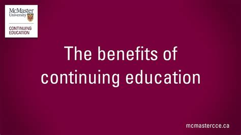The Benefits Of Continuing Education Youtube