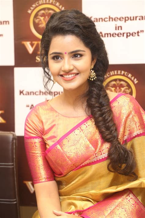 Anupama Parameswaran Looking Generous In Silk Saree