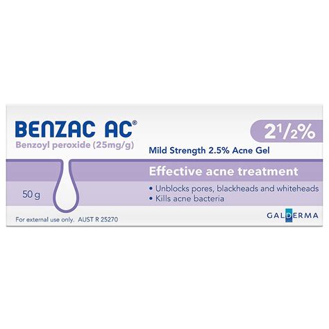 Galderma Benzac Ac 2 5 Benzoyl Peroxide 60g Acne Cream 2 5 Shopee Singapore
