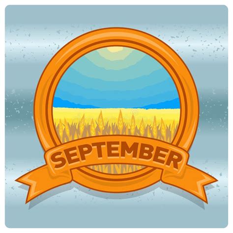 Mois De Logo De Paysage De Septembre Illustration De Vecteur