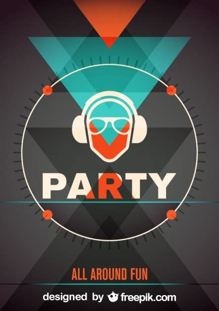 Free Vector Dj Party Poster