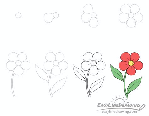 How To Draw A Flower Step By Step With Pictures