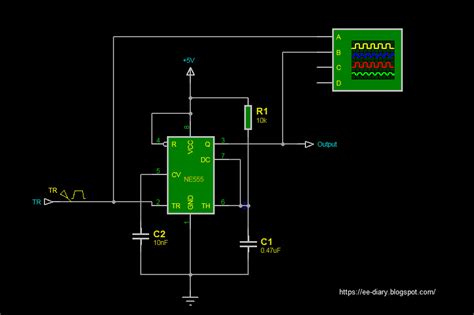 How To Simulate 555 Timer As Monostable Multivibrator In Proteus Ee Diary