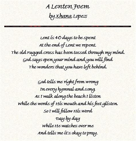 Lenten Poems