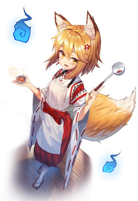 Safebooru 1girl D Animal Ear Fluff Animal Ears Apron Bangs Blonde