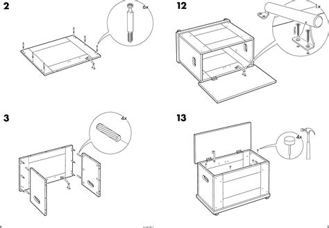 Ikea Alve Storage Bench 27x12x19 Assembly Instruction