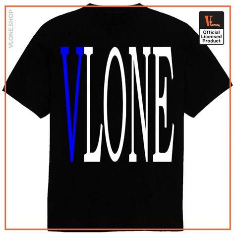 Vlone T Shirts Vlone Blue V Printed T Shirt Vl2409 Vlone Shop
