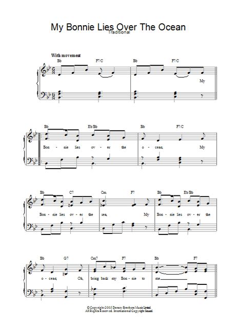 Traditional My Bonnie Lies Over The Ocean Sheet Music
