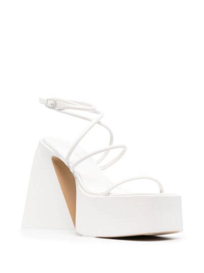 Naked Wolfe White Angel Leather Platform Sandals Browns
