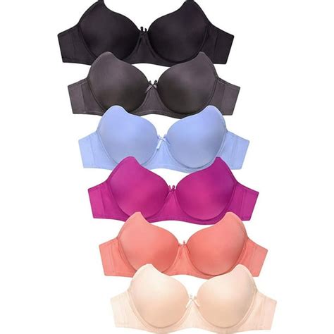 dailywear womens 6 pack of everyday plain lace d dd ddd cup bra various style 4129pd3