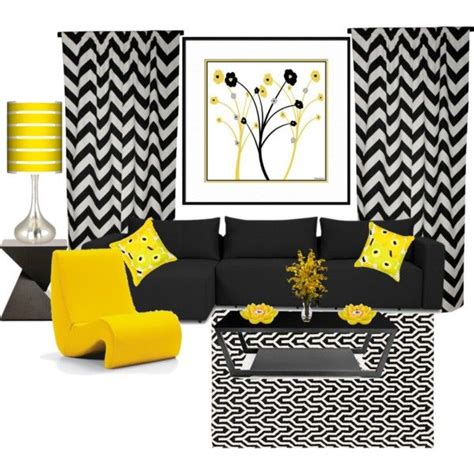 Yellow And Black Living Room By Truthjc On Polyvore