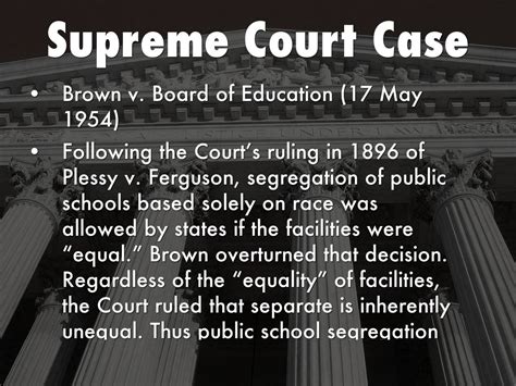 Plessy v ferguson upheld the constitutionality of state laws regarding racial segregation.it erased many of the achievments gained during the reconstruction era and provided incentive for further segregation laws. amendment project by Conner Gajewski