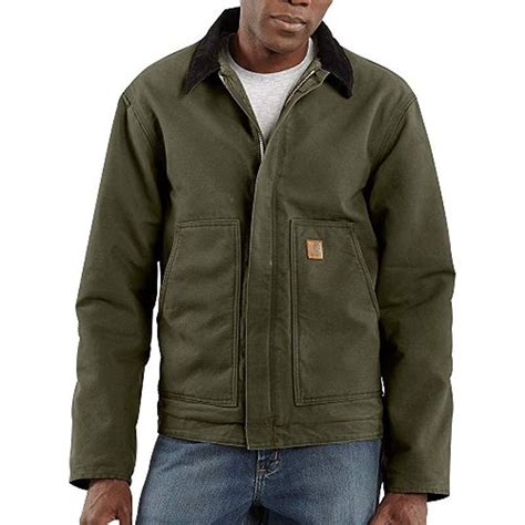 carhartt big and tall sherpa lined sandstone dearborn jacket in green for men lyst